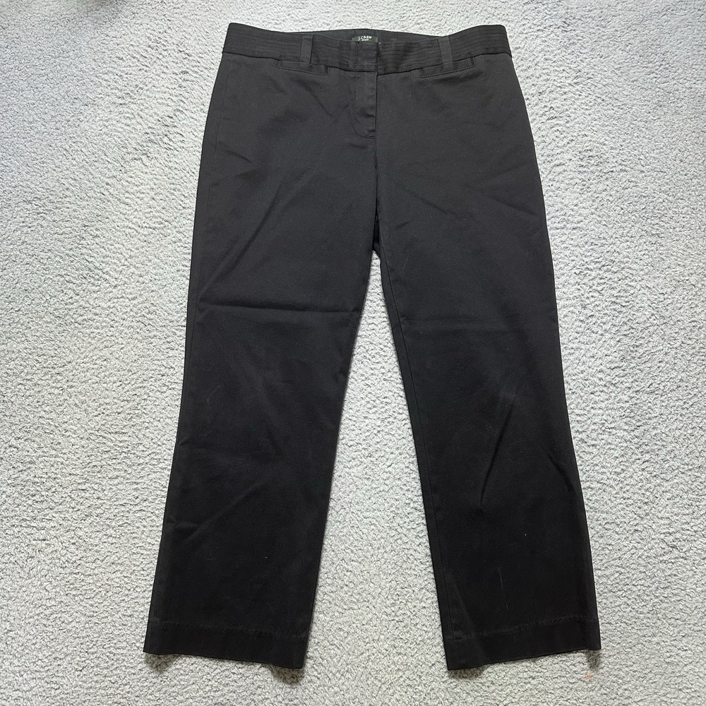 J Crew Pants Womens Size 8 Black Stretch City Fit Straight Cropped Officewear